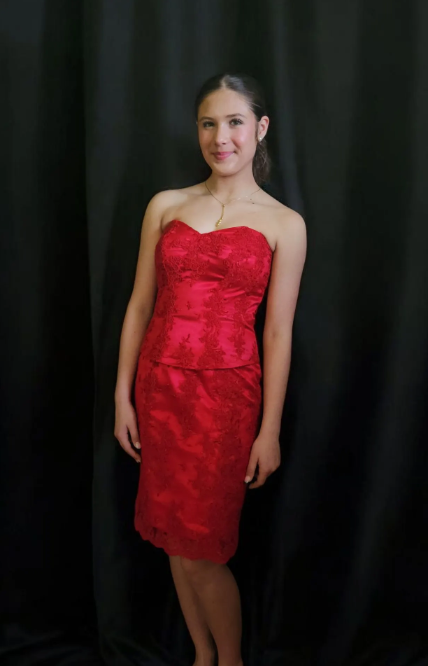 "Passion Red" Lace and Satin Dress